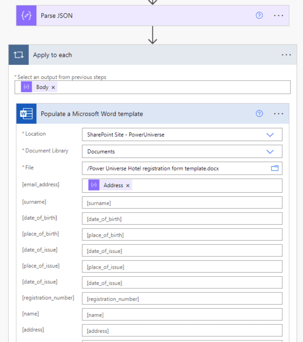 Generate document from template via Power Automate | Power Platform ...