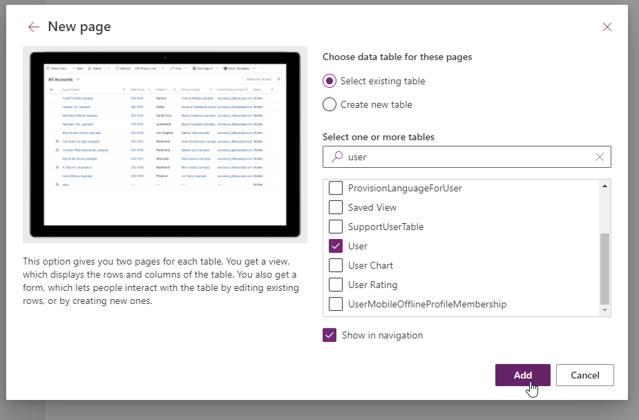 Create and edit elastic tables - Power Apps