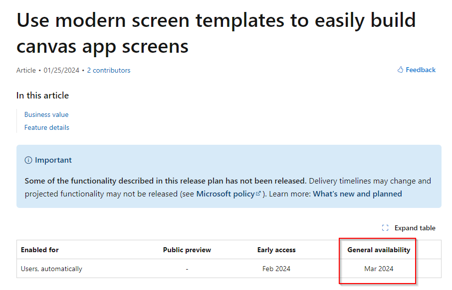 The Most Interesting Power Platform Features Of 2024 Power Platform   2024 02 02 12 49 04 Use Modern Screen Templates To Easily Build Canvas App Screens   Microsoft Learn 